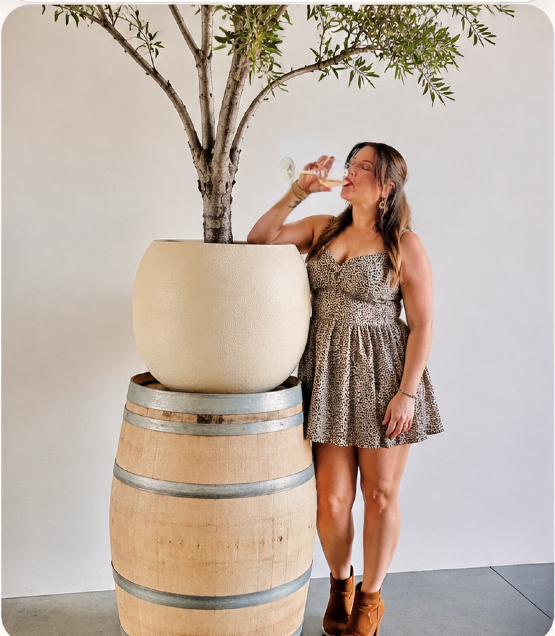Catrina in a winery dress lifestyle photograph